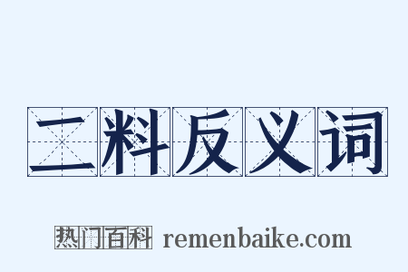 二料反义词是什么意思的图片